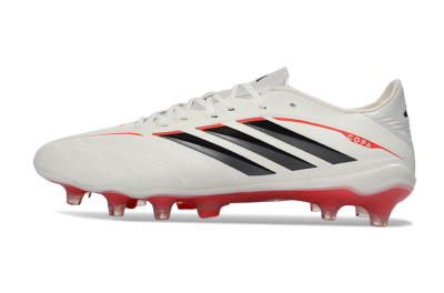 Men's Adidas Copa Pure 4 FG Firm Ground Low-Tops Football Boots - White/Crimson Red/Black