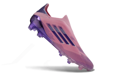 Men's Adidas F50 Elite Laceless FG Firm Ground Low-Tops Football Boots - Pink/Lavender Mist/Purple Haze