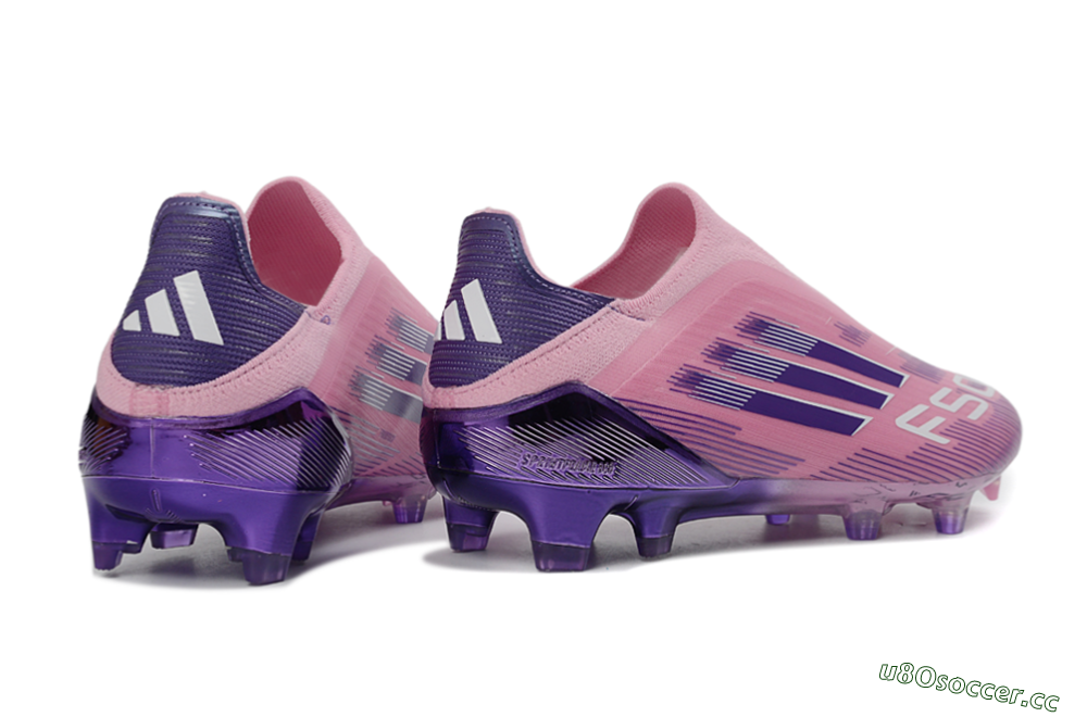 Men's Adidas F50 Elite Laceless FG Firm Ground Low-Tops Football Boots - Pink/Lavender Mist/Purple Haze 6