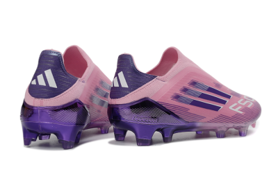 Men's Adidas F50 Elite Laceless FG Firm Ground Low-Tops Football Boots - Pink/Lavender Mist/Purple Haze