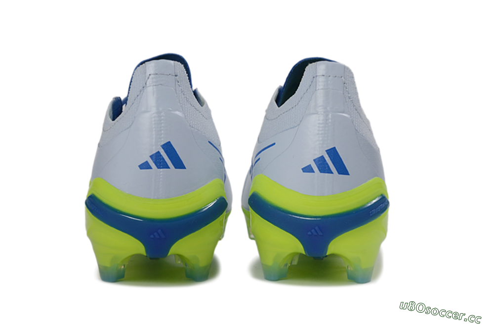 Unisex Adidas Predator 26 Elite FG Firm Ground Low-Tops Football Boots - Gray/Electric Green/Navy Blue 5
