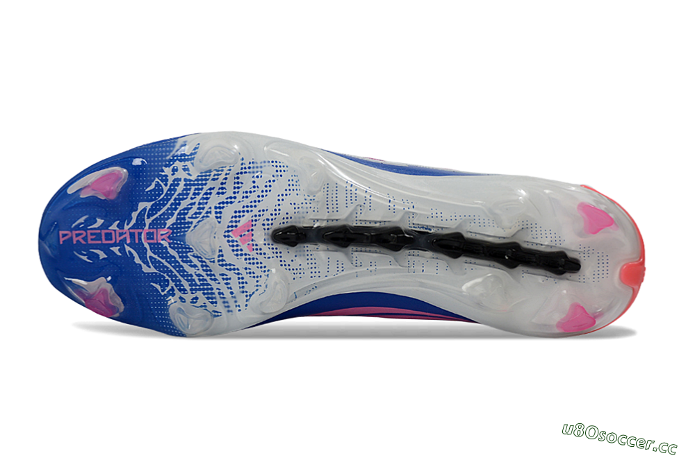 Unisex Adidas Predator 26 Elite FG Firm Ground Low-Tops Football Boots - Blue/Electric Blue/Fusion Pink 6