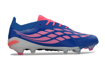 Unisex Adidas Predator 26 Elite FG Firm Ground Low-Tops Football Boots - Blue/Electric Blue/Fusion Pink