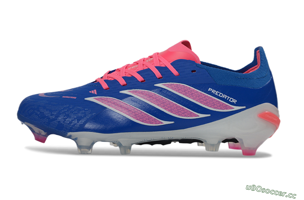 Unisex Adidas Predator 26 Elite FG Firm Ground Low-Tops Football Boots - Blue/Electric Blue/Fusion Pink 0