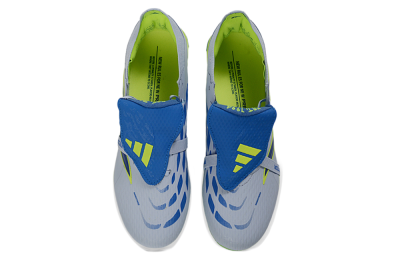 Unisex Adidas Predator 26 Elite Fold-Over Tongue FG Firm Ground Low-Tops Football Boots - Gray/Vibrant Blue/Bright Lime