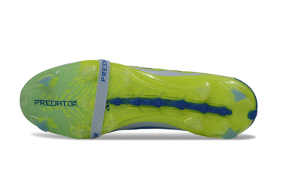 Unisex Adidas Predator 26 Elite Fold-Over Tongue FG Firm Ground Low-Tops Football Boots - Gray/Vibrant Blue/Bright Lime