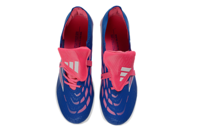 Unisex Adidas Predator 26 Elite Fold-Over Tongue FG Firm Ground Low-Tops Football Boots - Blue/Neon Pink/Sky Blue