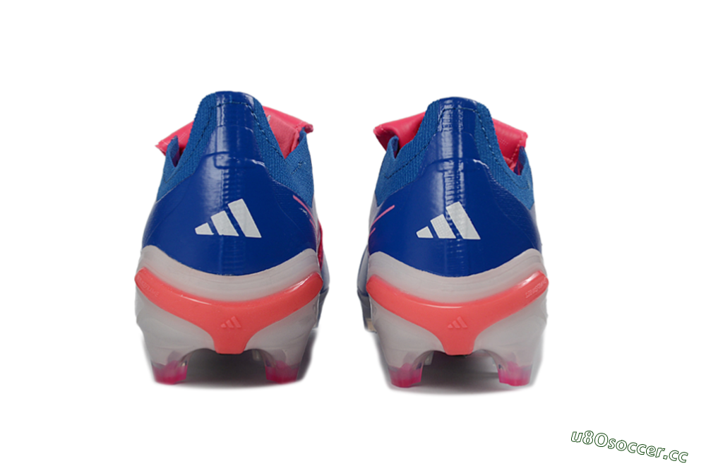 Unisex Adidas Predator 26 Elite Fold-Over Tongue FG Firm Ground Low-Tops Football Boots - Blue/Neon Pink/Sky Blue 5