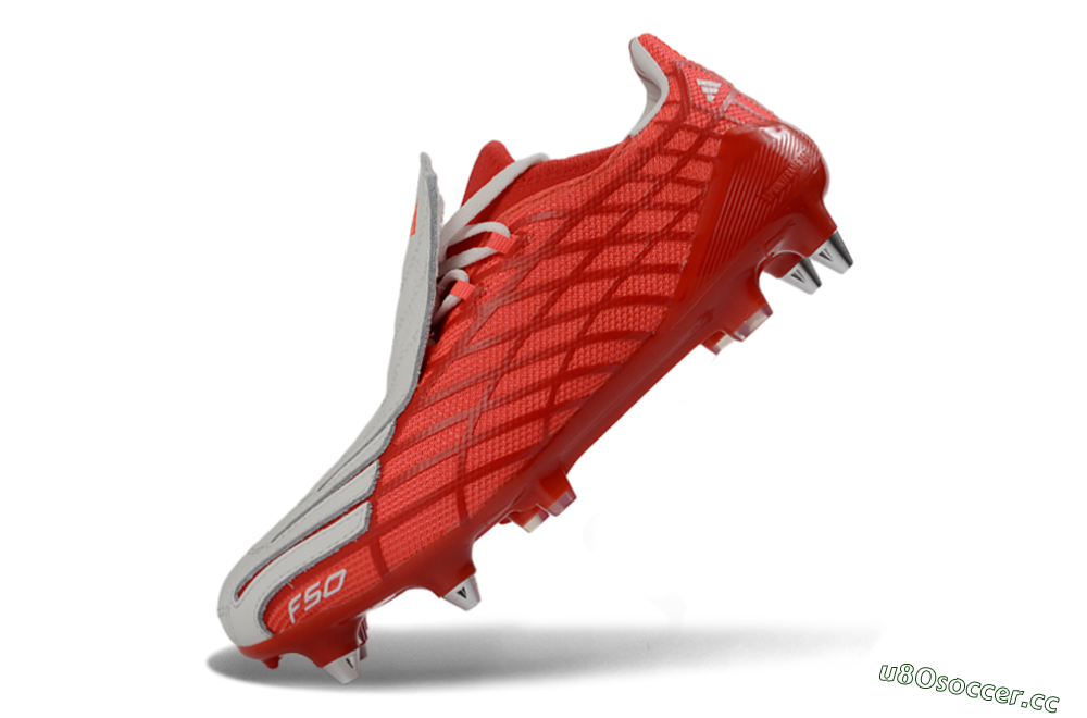 Men's Adidas F50 Spider Elite SG Soft Ground Low-Tops Football Boots - Red/Flame Red/Steel Gray 5