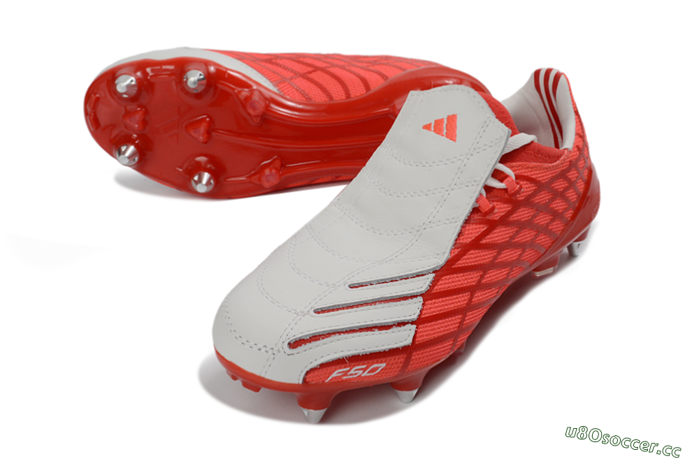 Men's Adidas F50 Spider Elite SG Soft Ground Low-Tops Football Boots - Red/Flame Red/Steel Gray 3
