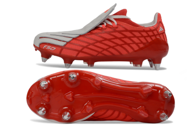 Men's Adidas F50 Spider Elite SG Soft Ground Low-Tops Football Boots - Red/Flame Red/Steel Gray
