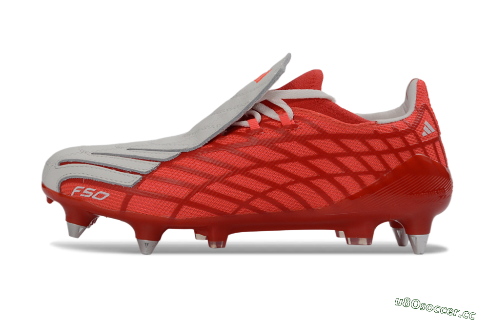 Men's Adidas F50 Spider Elite SG Soft Ground Low-Tops Football Boots - Red/Flame Red/Steel Gray 0