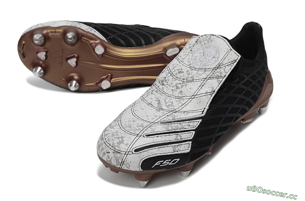 Men's Adidas F50 Spider Elite SG Soft Ground Low-Tops Football Boots - Black/Bronze/White 3