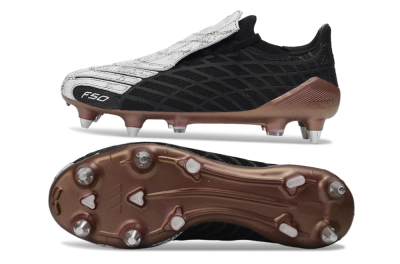 Men's Adidas F50 Spider Elite SG Soft Ground Low-Tops Football Boots - Black/Bronze/White
