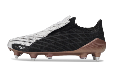 Men's Adidas F50 Spider Elite SG Soft Ground Low-Tops Football Boots - Black/Bronze/White