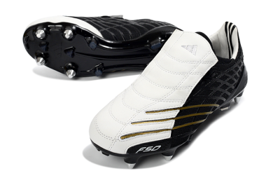 Men's Adidas F50 Spider Elite SG Soft Ground Low-Tops Football Boots - Black/Electric Gold/Classic White