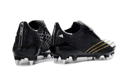 Men's Adidas F50 Spider Elite SG Soft Ground Low-Tops Football Boots - Black/Electric Gold/Classic White