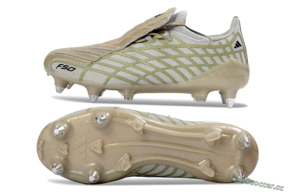 Men's Adidas F50 Spider Elite SG Soft Ground Low-Tops Football Boots - Beige/Soft Sand/Light Olive 1
