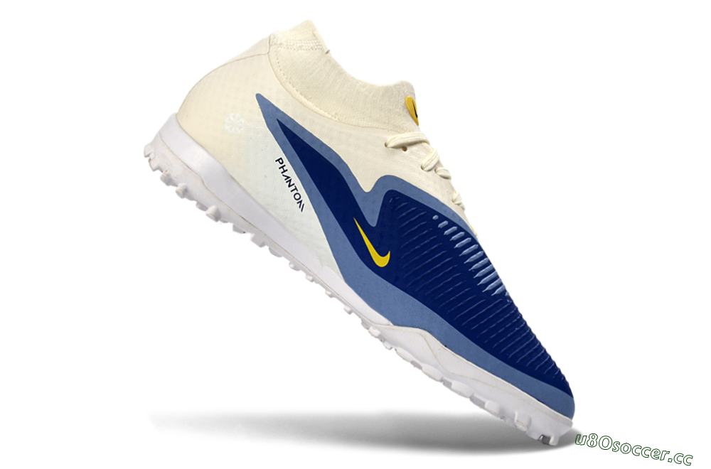 Unisex Nike Phantom 6 Elite High TF Artificial Turf High-Tops Football Shoes - Blue/Midnight Blue/Light Sky Blue 4
