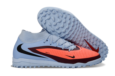 Unisex Nike Phantom 6 Elite High TF Artificial Turf High-Tops Football Shoes - Blue/Coral Burst/Sleek Navy