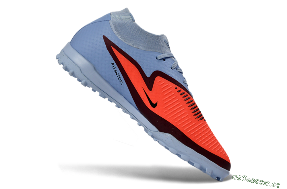 Unisex Nike Phantom 6 Elite High TF Artificial Turf High-Tops Football Shoes - Blue/Coral Burst/Sleek Navy 4
