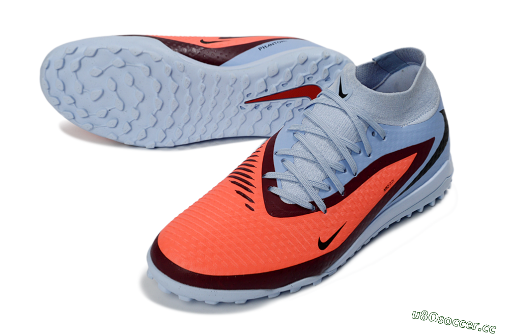 Unisex Nike Phantom 6 Elite High TF Artificial Turf High-Tops Football Shoes - Blue/Coral Burst/Sleek Navy 3