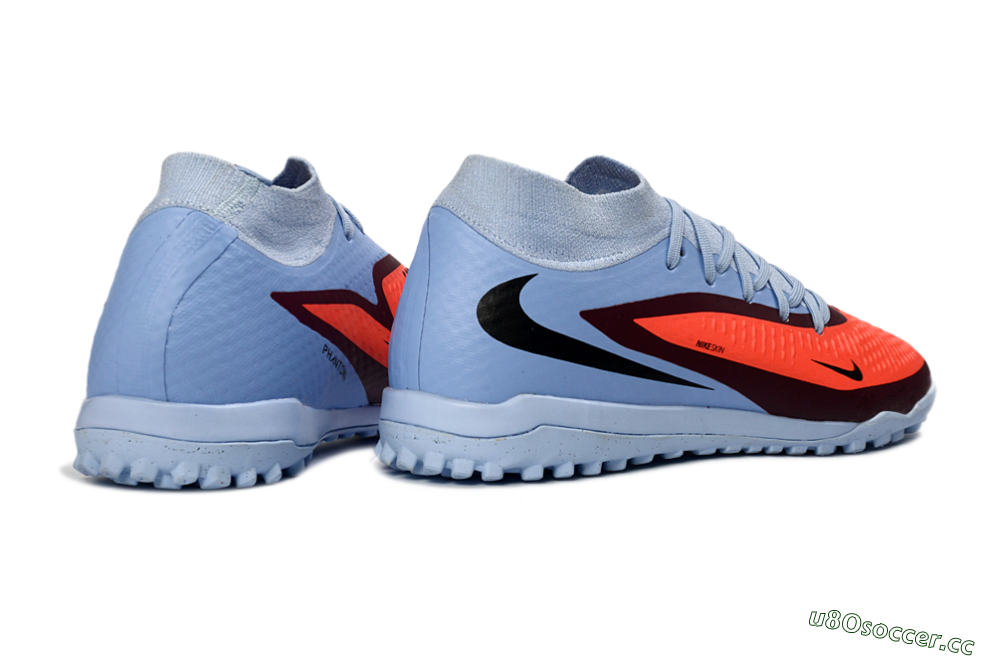 Unisex Nike Phantom 6 Elite High TF Artificial Turf High-Tops Football Shoes - Blue/Coral Burst/Sleek Navy 6