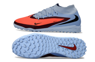 Unisex Nike Phantom 6 Elite High TF Artificial Turf High-Tops Football Shoes - Blue/Coral Burst/Sleek Navy