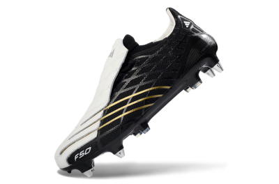 Men's Adidas F50 Spider Elite SG Soft Ground Low-Tops Football Boots - Black/Electric Gold/Classic White