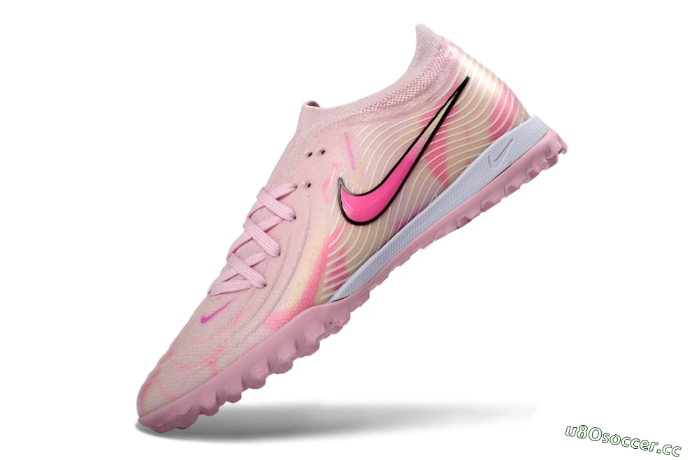 Men's Nike Phantom GX 2 Elite TF Artificial Turf Low-Tops Football Shoes - Pink/Soft Pink/Coral Bliss 5