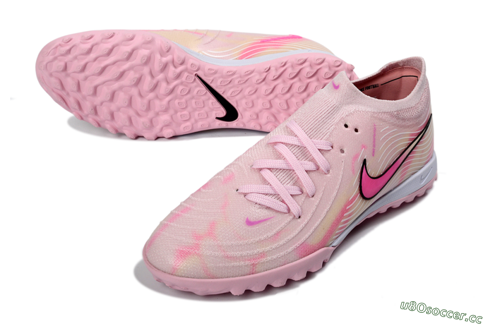 Men's Nike Phantom GX 2 Elite TF Artificial Turf Low-Tops Football Shoes - Pink/Soft Pink/Coral Bliss 3