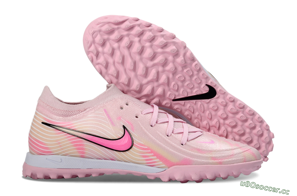 Men's Nike Phantom GX 2 Elite TF Artificial Turf Low-Tops Football Shoes - Pink/Soft Pink/Coral Bliss 2