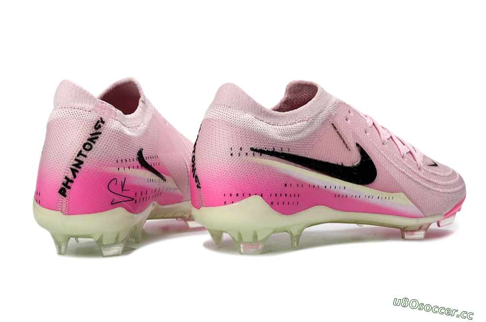 Men's Nike Phantom GX 2 Elite FG Firm Ground Low-Tops Football Boots - Pink/Flamingo Pink/Neon Green 6