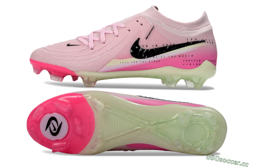 Men's Nike Phantom GX 2 Elite FG Firm Ground Low-Tops Football Boots - Pink/Flamingo Pink/Neon Green 1
