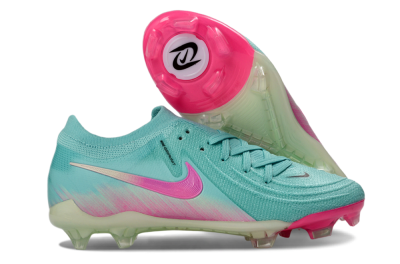 Men's Nike Phantom GX 2 Elite FG Firm Ground Low-Tops Football Boots - Aqua/Neon Pink/Pale Green