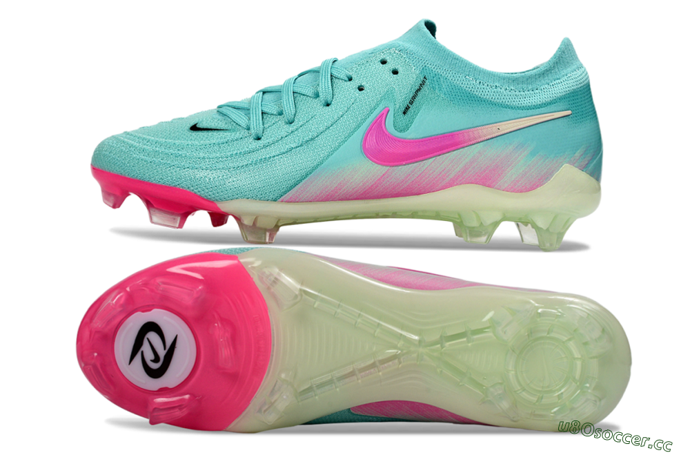 Men's Nike Phantom GX 2 Elite FG Firm Ground Low-Tops Football Boots - Aqua/Neon Pink/Pale Green 1