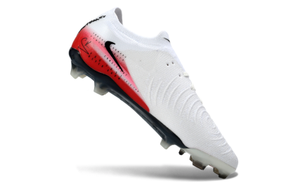 Men's Nike Phantom GX 2 Elite FG Firm Ground Low-Tops Football Boots - White/Crimson Red/Steel Grey