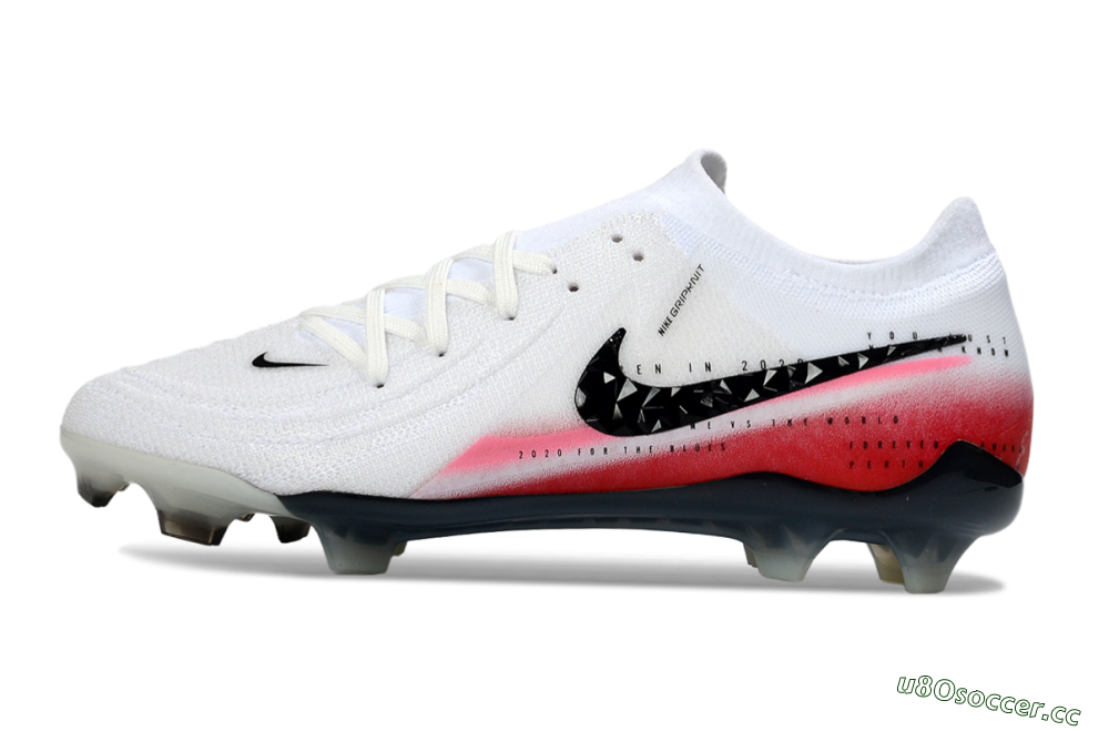 Men's Nike Phantom GX 2 Elite FG Firm Ground Low-Tops Football Boots - White/Crimson Red/Steel Grey 0