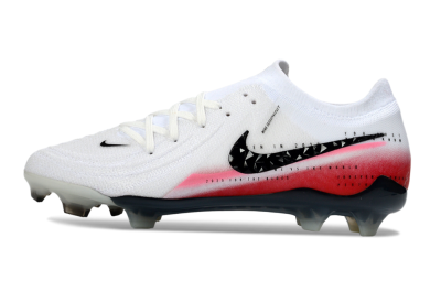 Men's Nike Phantom GX 2 Elite FG Firm Ground Low-Tops Football Boots - White/Crimson Red/Steel Grey