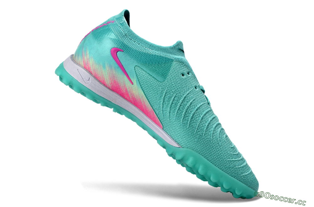 Men's Nike Phantom GX 2 Elite TF Artificial Turf Low-Tops Football Shoes - Aqua/Pink Mist/Soft Green 4