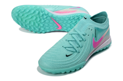 Men's Nike Phantom GX 2 Elite TF Artificial Turf Low-Tops Football Shoes - Aqua/Pink Mist/Soft Green