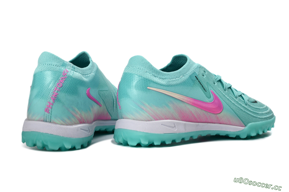 Men's Nike Phantom GX 2 Elite TF Artificial Turf Low-Tops Football Shoes - Aqua/Pink Mist/Soft Green 6