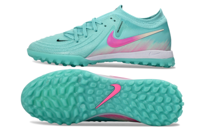 Men's Nike Phantom GX 2 Elite TF Artificial Turf Low-Tops Football Shoes - Aqua/Pink Mist/Soft Green