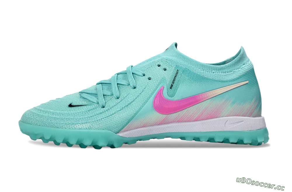 Men's Nike Phantom GX 2 Elite TF Artificial Turf Low-Tops Football Shoes - Aqua/Pink Mist/Soft Green 0