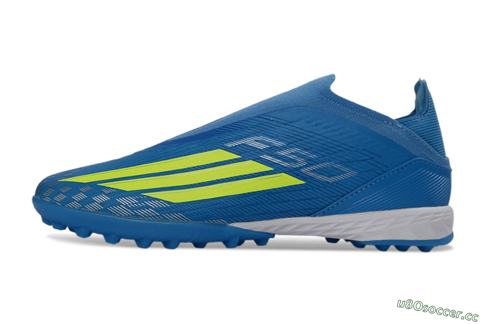 Unisex Adidas F50 Elite Laceless TF Artificial Turf Low-Tops Football Shoes - Blue/Electric Blue/Lime Green 0