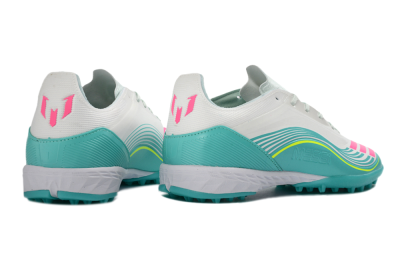 Unisex Adidas F50 Pro TF Artificial Turf Low-Tops Football Shoes - Aqua/Neon Pink/Sunshine Yellow