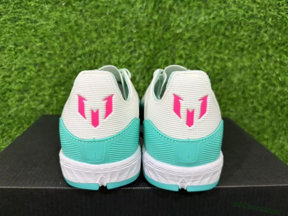 Unisex Adidas F50 Pro TF Artificial Turf Low-Tops Football Shoes - Aqua/Neon Pink/Sunshine Yellow