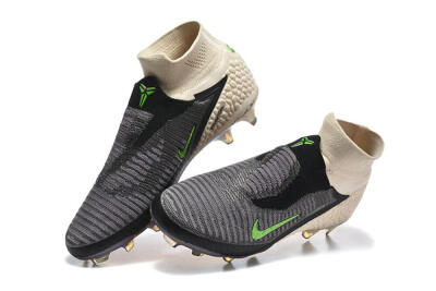 Unisex Nike Phantom 6 Elite High FG Firm Ground High-Tops Football Boots - Black/Lime Green/Beige