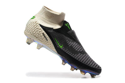 Unisex Nike Phantom 6 Elite High FG Firm Ground High-Tops Football Boots - Black/Lime Green/Beige