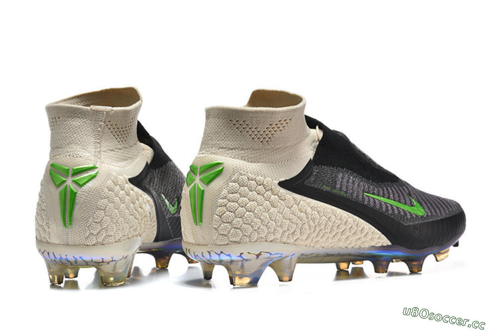 Unisex Nike Phantom 6 Elite High FG Firm Ground High-Tops Football Boots - Black/Lime Green/Beige 9